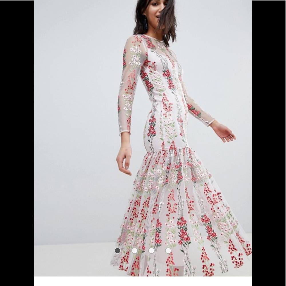 ASOS Sheer Floral Gown